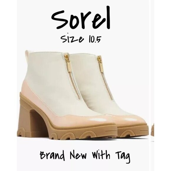 Sorel Women's Brex Zip Chelsea Boot 10.5 - Waterproof Leather with Block Heel - Picture 1 of 6